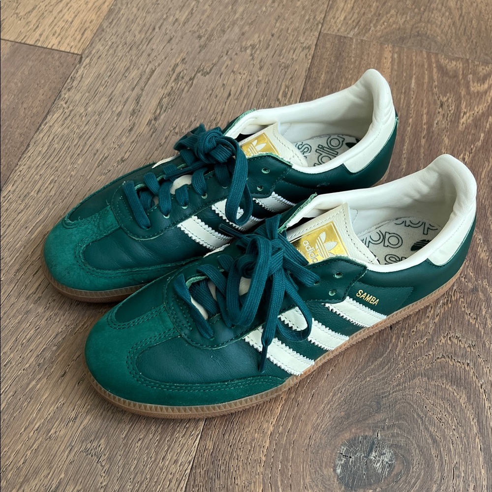 Adidas Samba OG Collegiate Green and White Sneakers Women’s Size 7 RARE